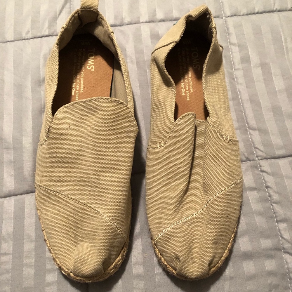 Burlap Toms Size 8